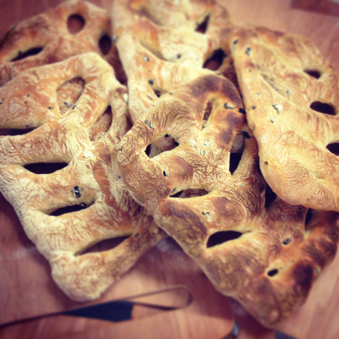Black Olive Fougasse The Fresh Loaf