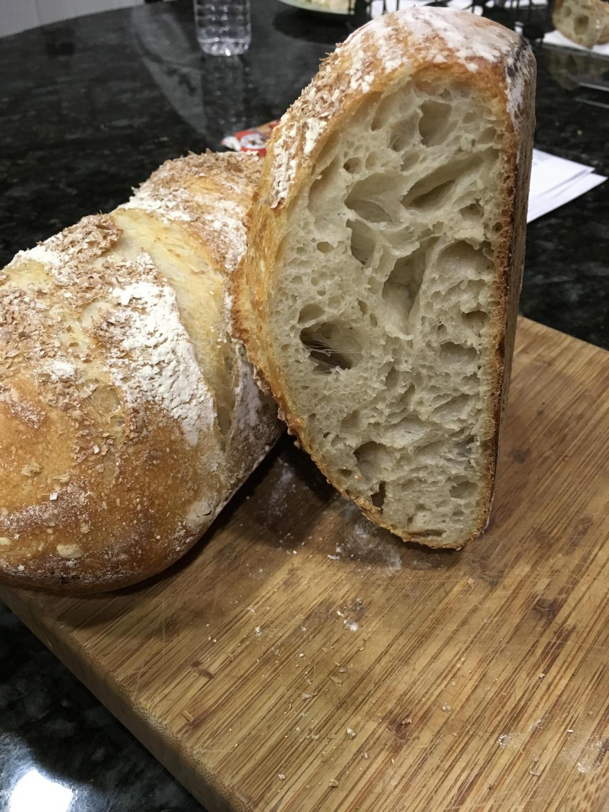 Crusty sourdough with crumb shot The Fresh Loaf
