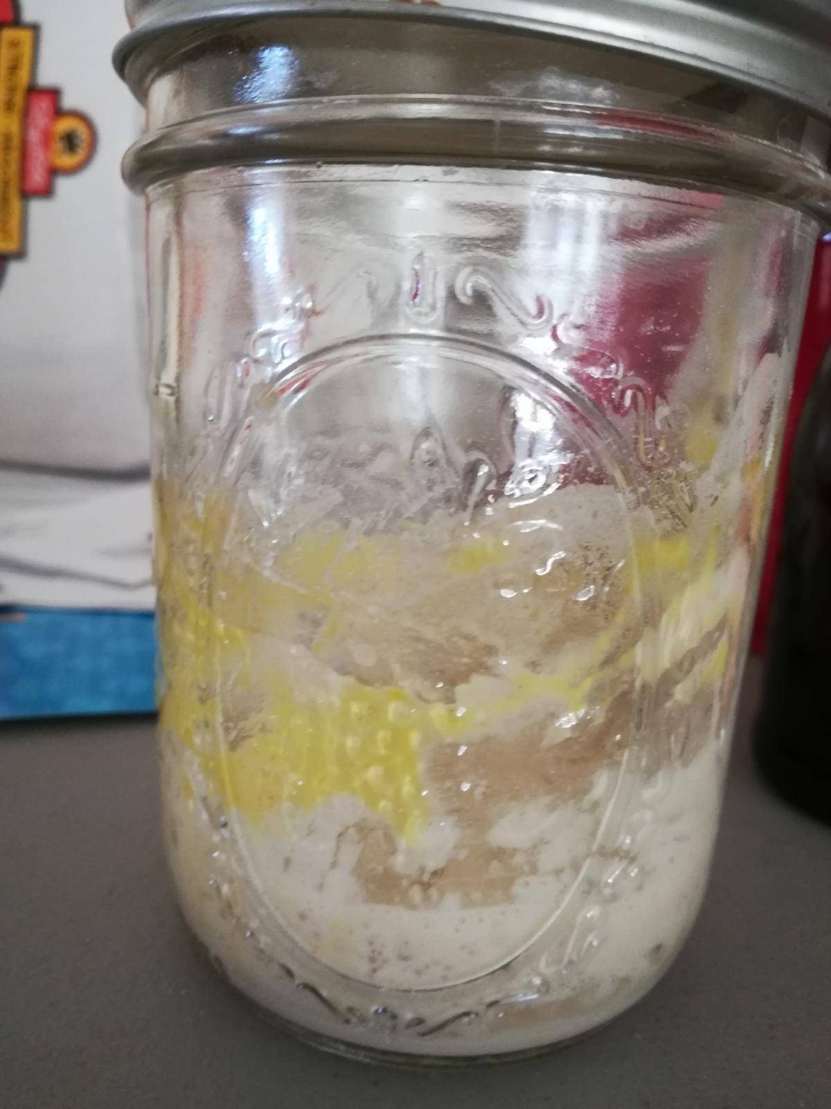 Part of starter turned yellow The Fresh Loaf