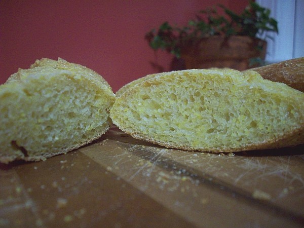 Corn Semolina Baguette crumb