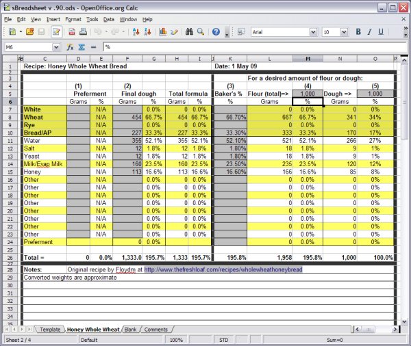 sBreadsheet screen shot