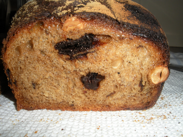 Hamelman's Hazelnut Prune Bread slice