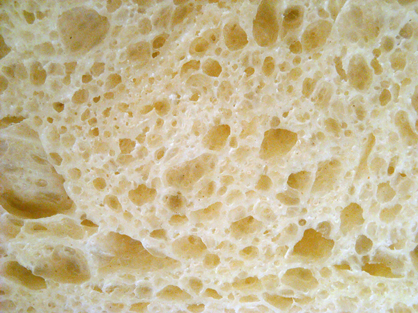 Close-up of cold fermented Lahey Bread