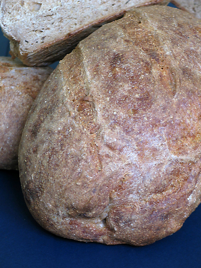 wet-looking surface of loaves