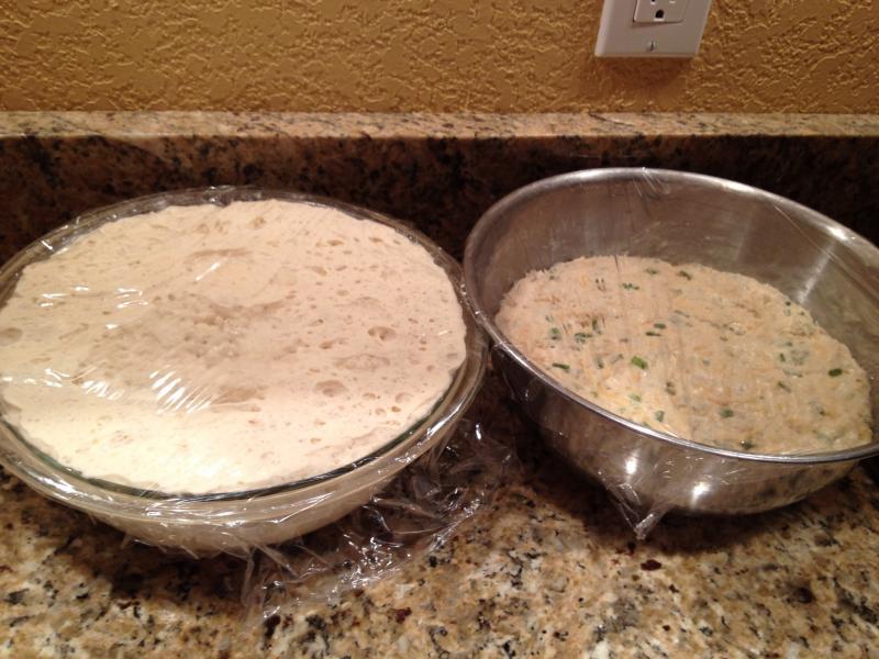 Sourdough vs cheddar chive dough