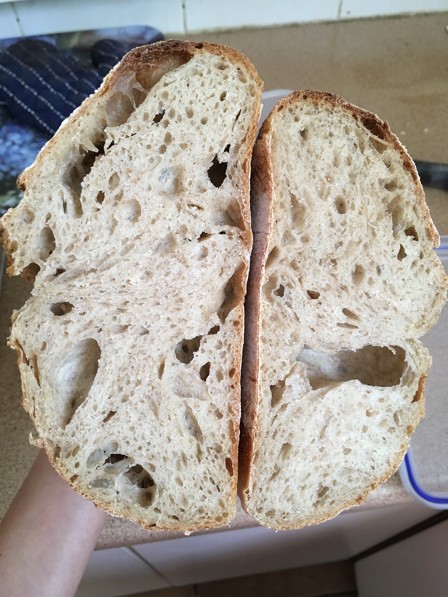crumb - dough with smaller starter