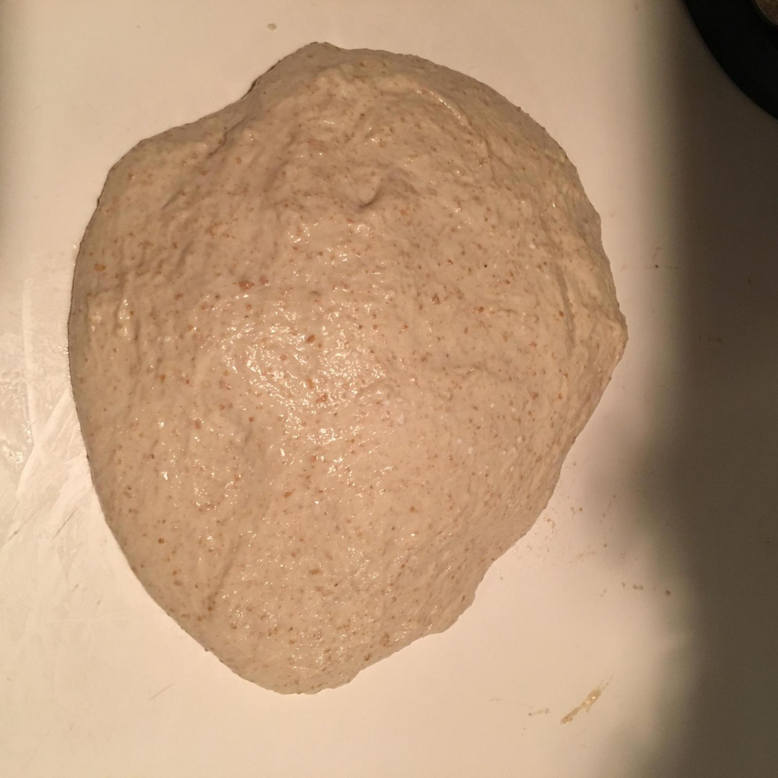 Dough after first pre-shaping attempt