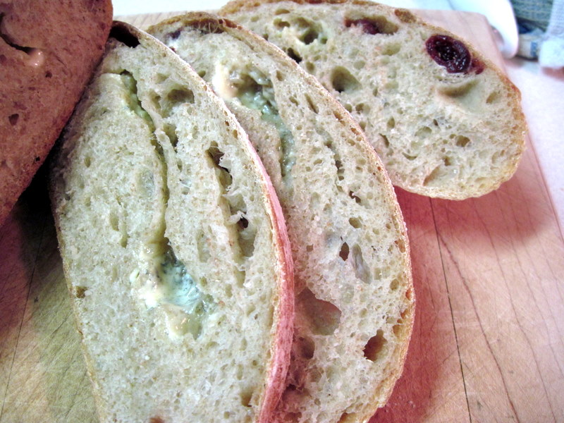 Pain au Levain with Cherries and Blue Cheese - Close