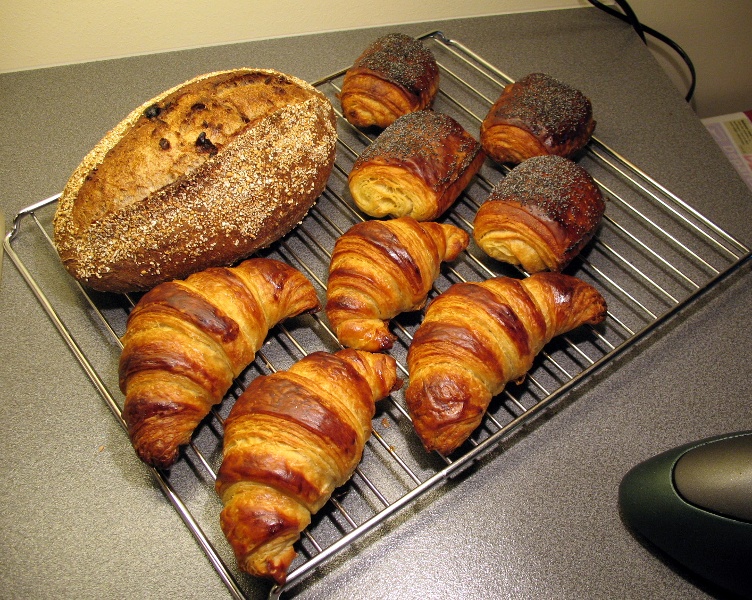 Fruit and nut levain and croissants