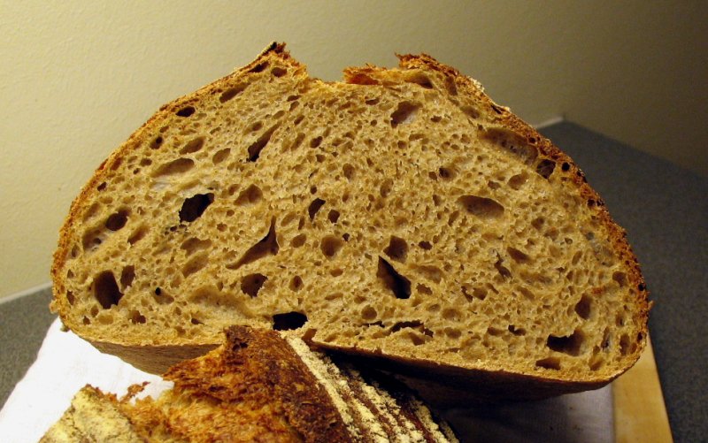 Whole-wheat levain crumb