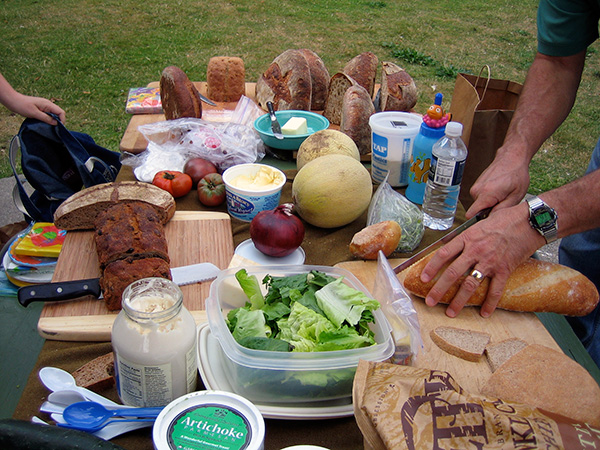 table full on bread