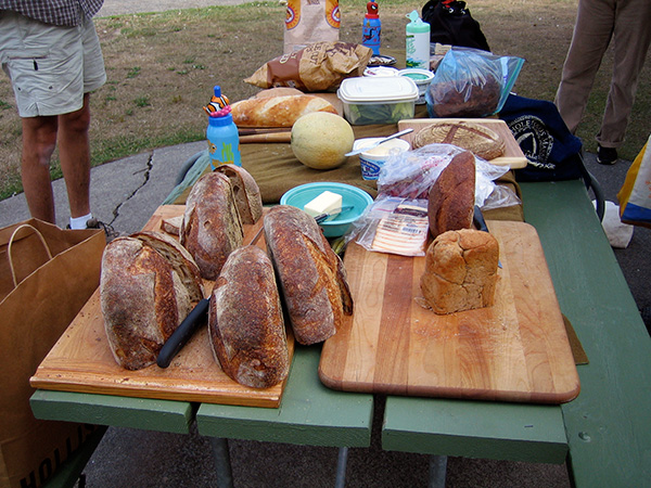 table full on bread