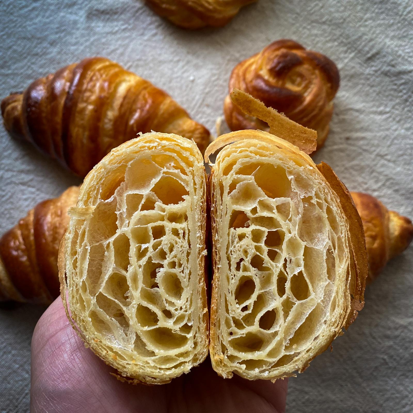 Croissants Crumb '100 Sourdough and Yeasted' The Fresh Loaf