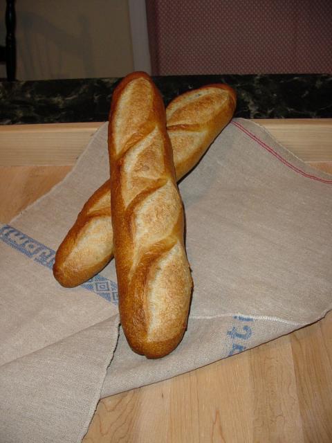 This Weekend's Batards: Made following the formula for Baguette with Poolish from Jeffrey Hamelman's "Bread: A Baker's Book of Techniques and Recipes".
