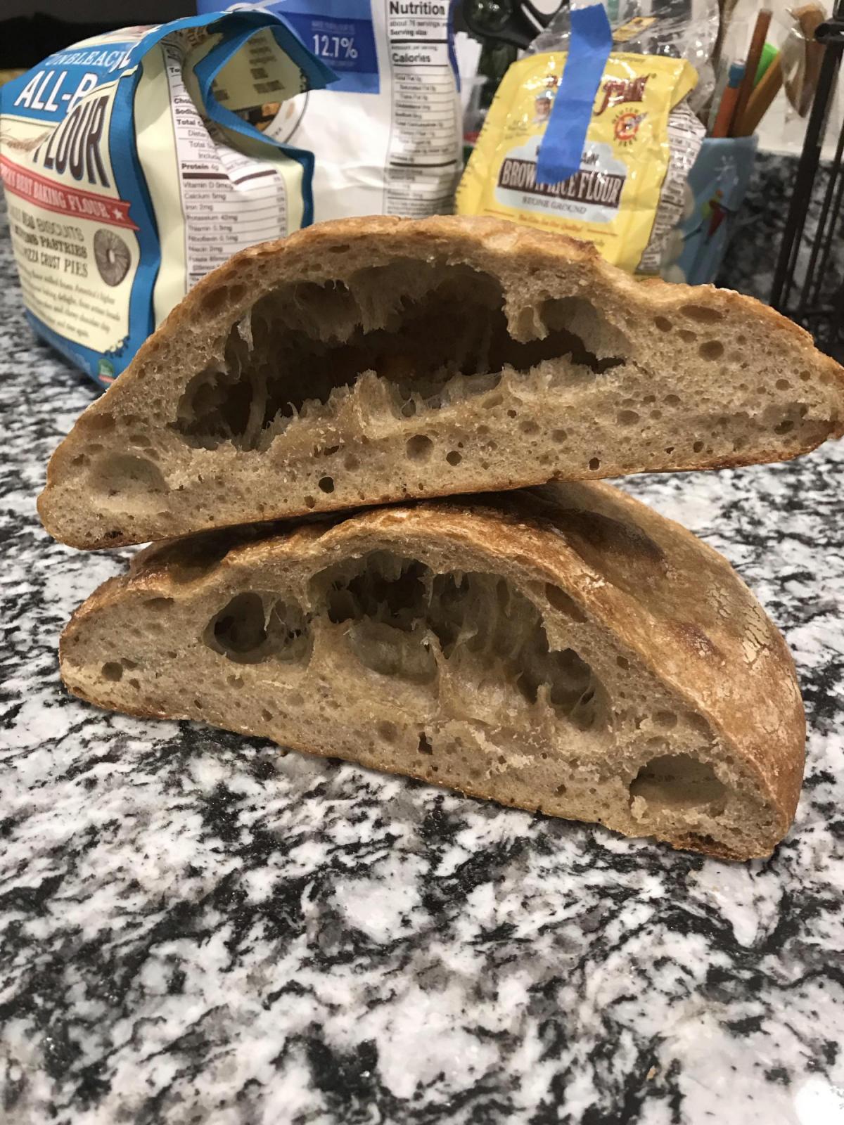 huge cavity in sourdough bread