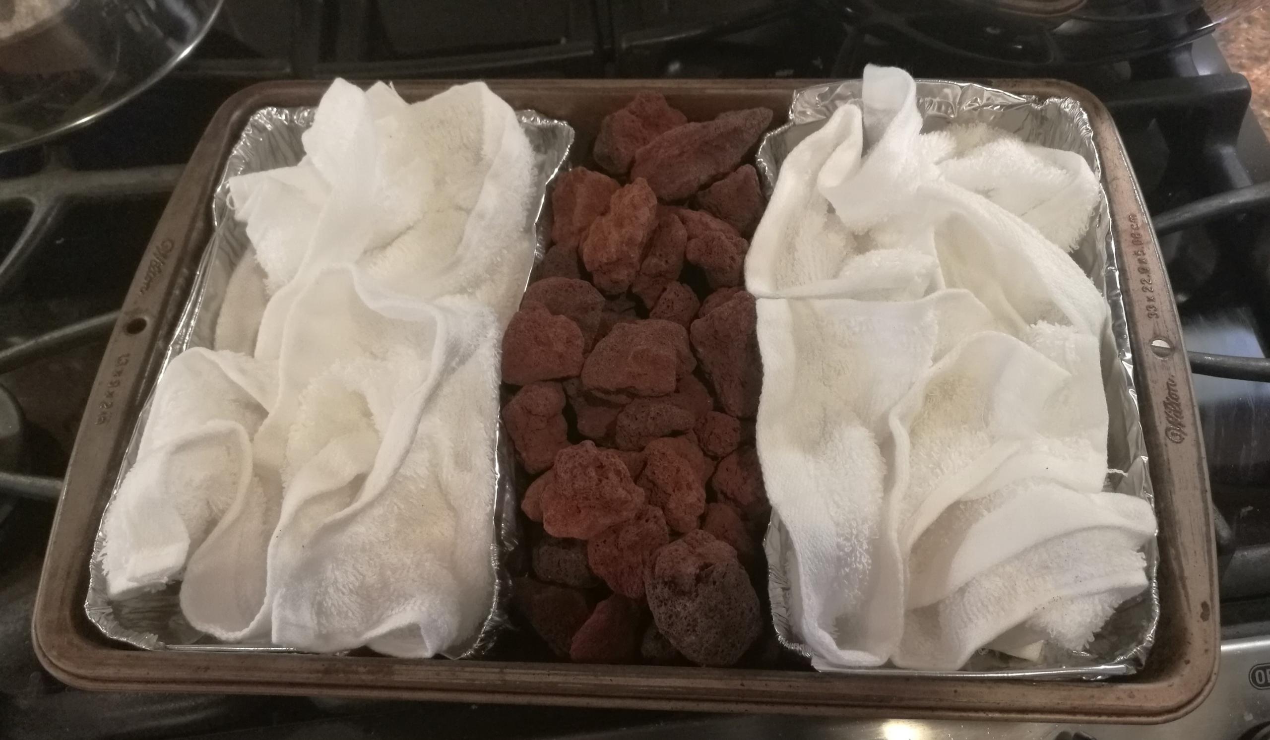 Hot towels? Hot lava rock, anyone? All in one hot steaming package... 