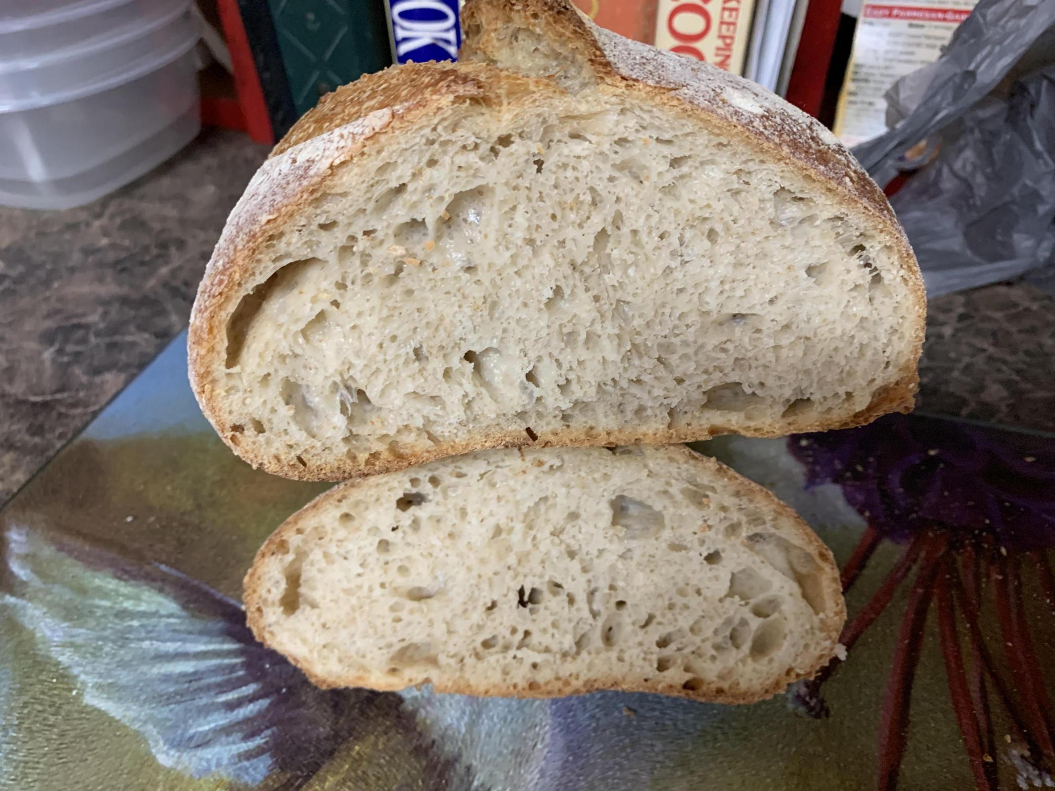 Crumb of first loaf