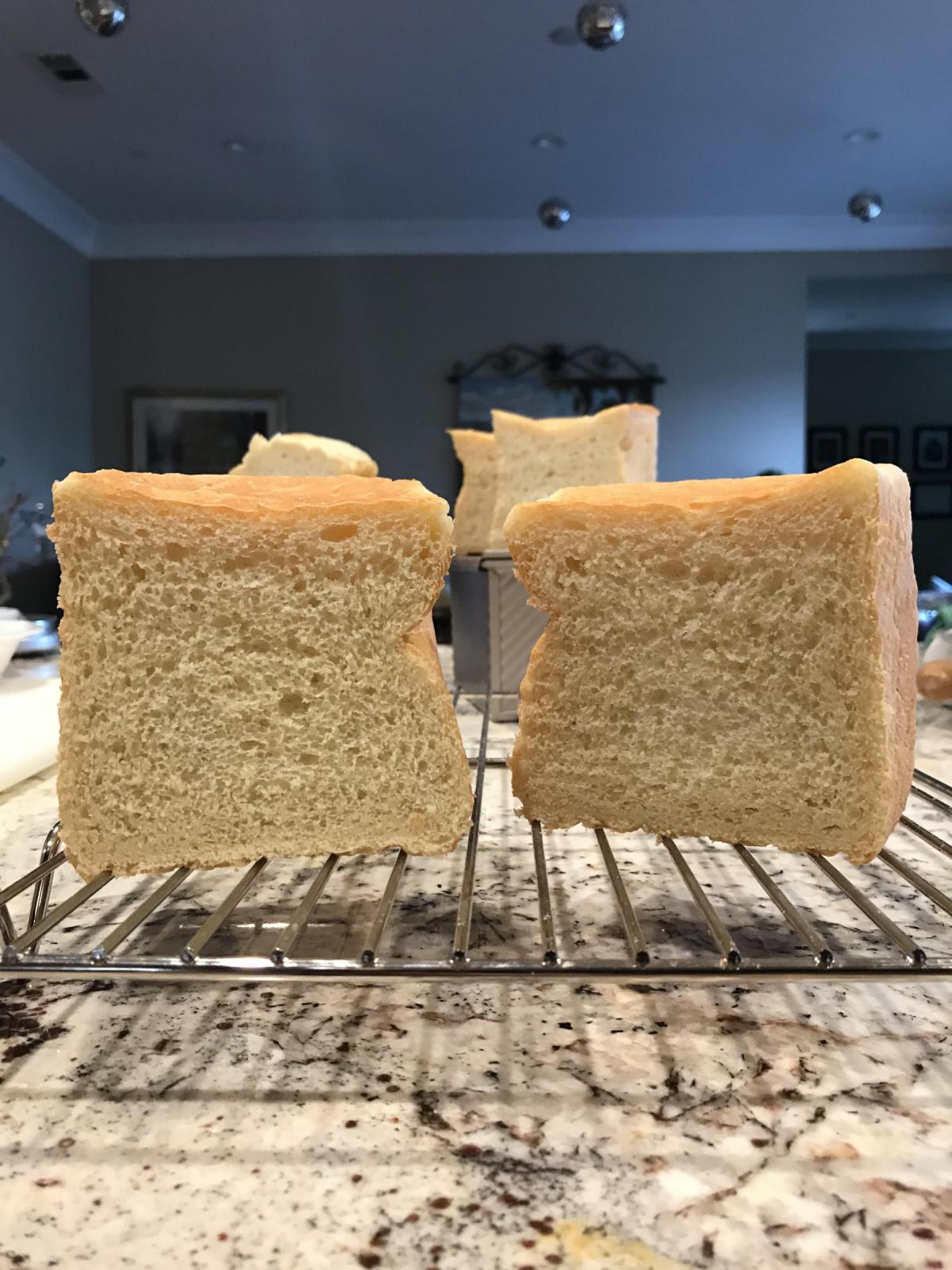 Loaf split down the middle