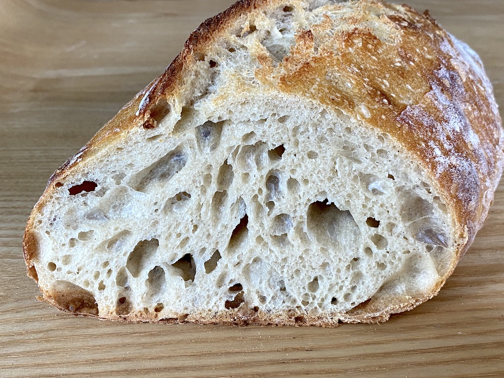 24hr Sourdough AP Bâtard w/ 4% Dark Rye Flour @ 68% Hydration - on Baking Steel