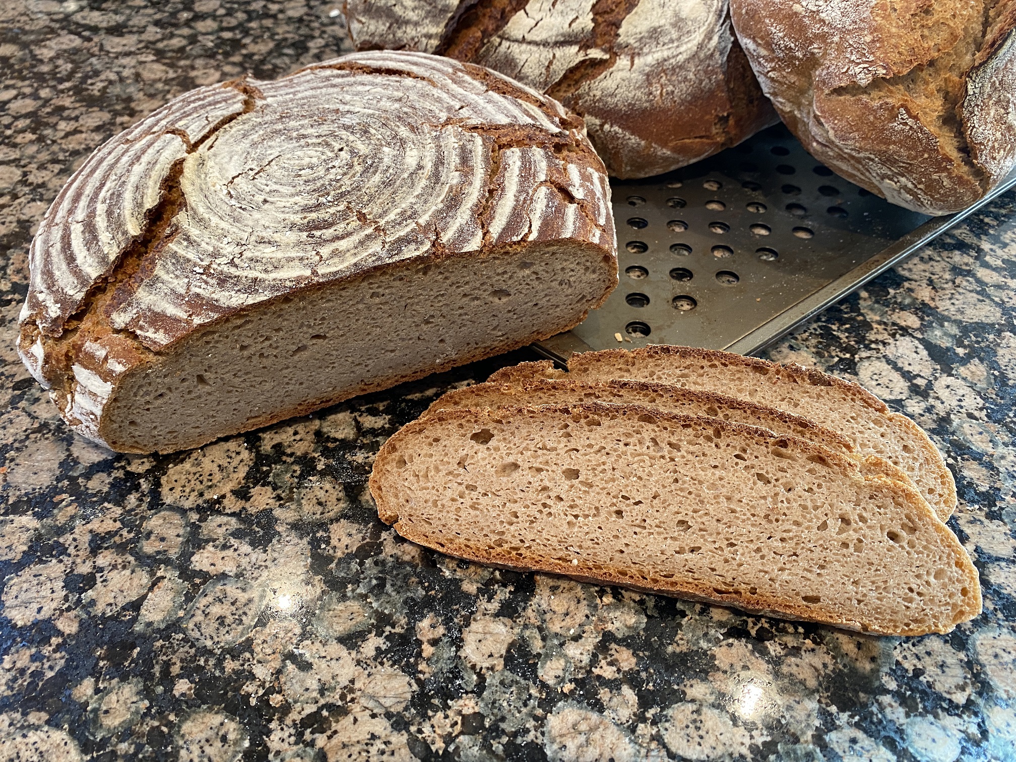 2nd try - white and medium rye flour used for main dough