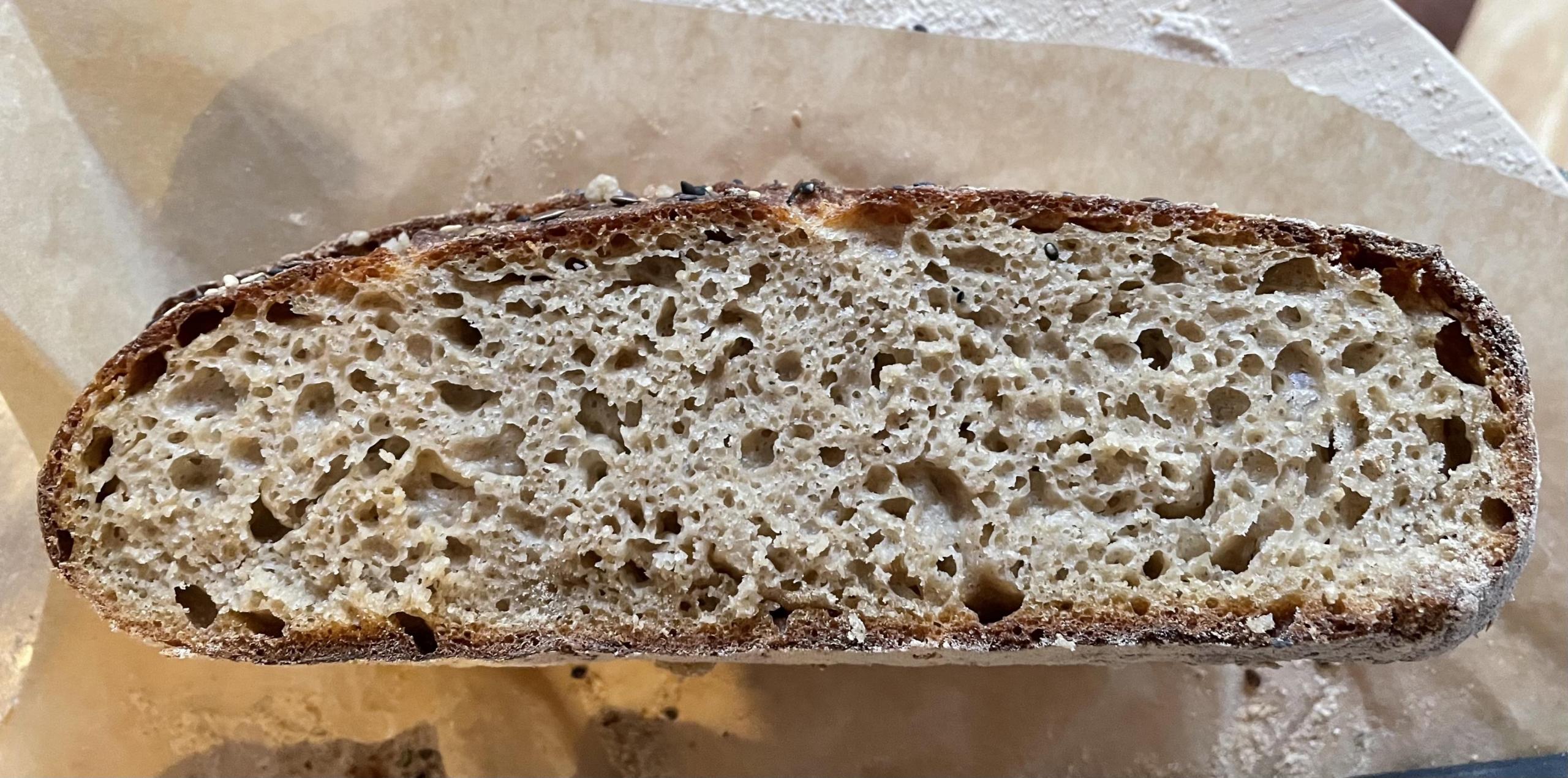 Crumb of my whole wheat bread