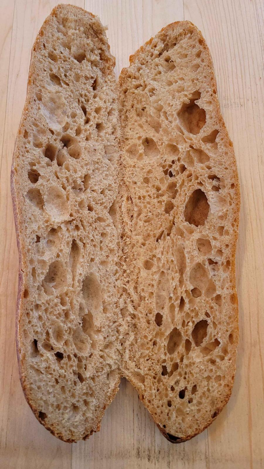 50% whole grain baguette