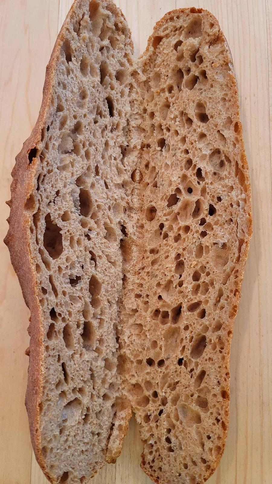 50% whole grain baguette