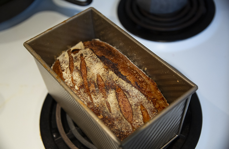 Baking sourdough in a loaf pan