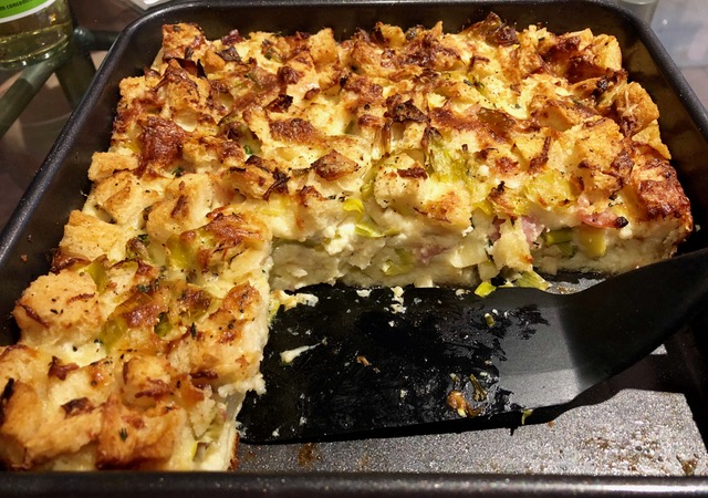 Leek Bread Pudding