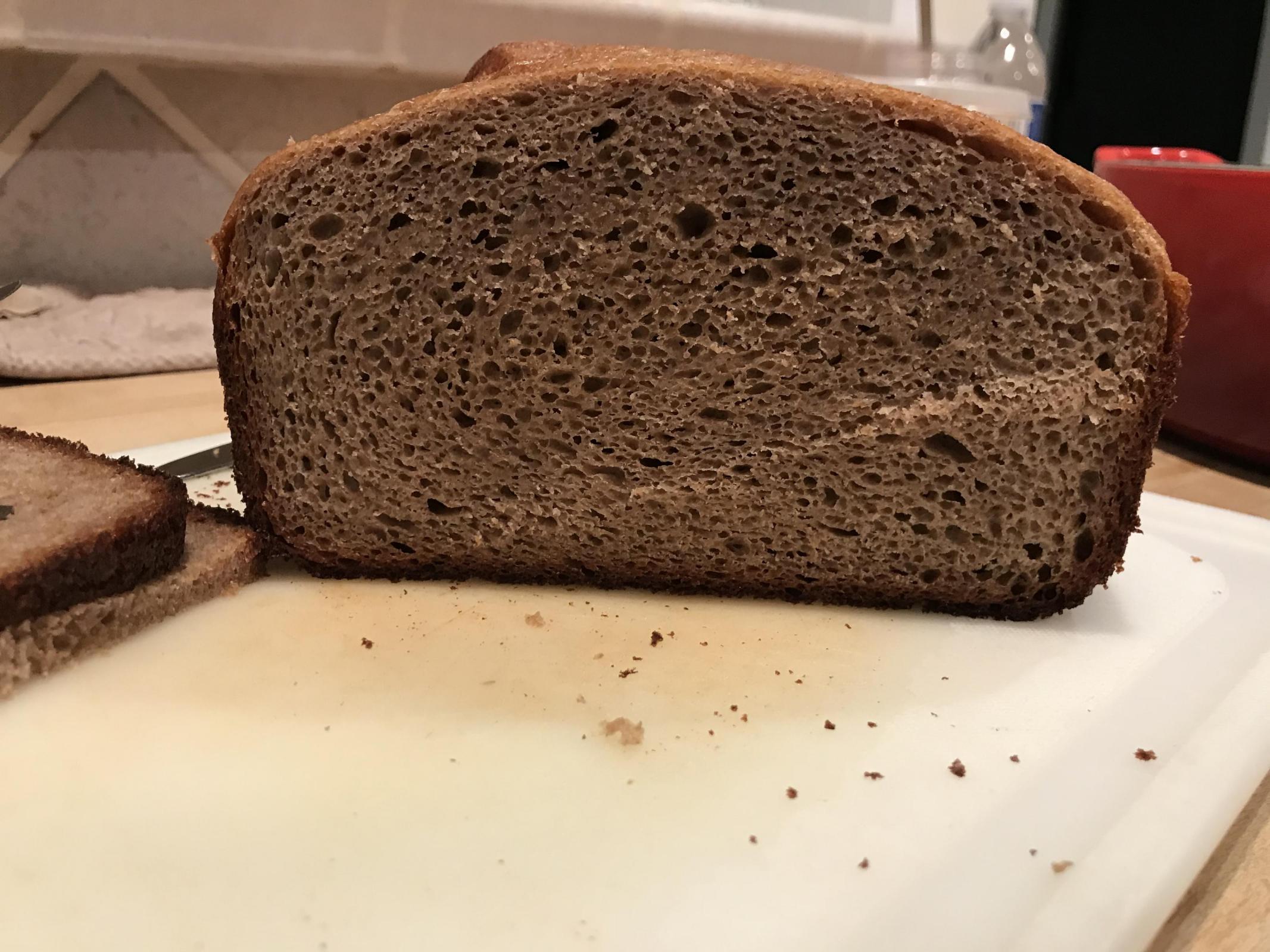 100% hydration whole wheat/rye no knead