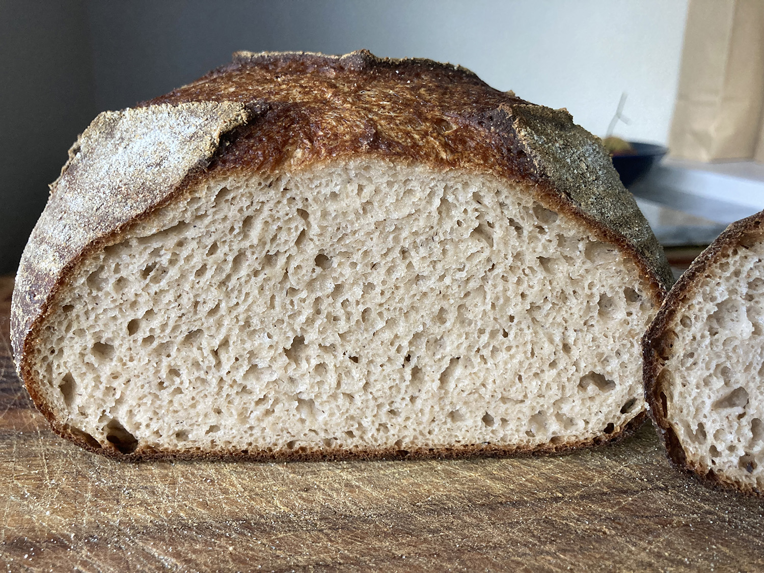 Sourdough Bread With 60% Hydration Baked In Dutch Oven