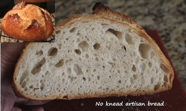 No Knead Artisan Bread 75% hydration