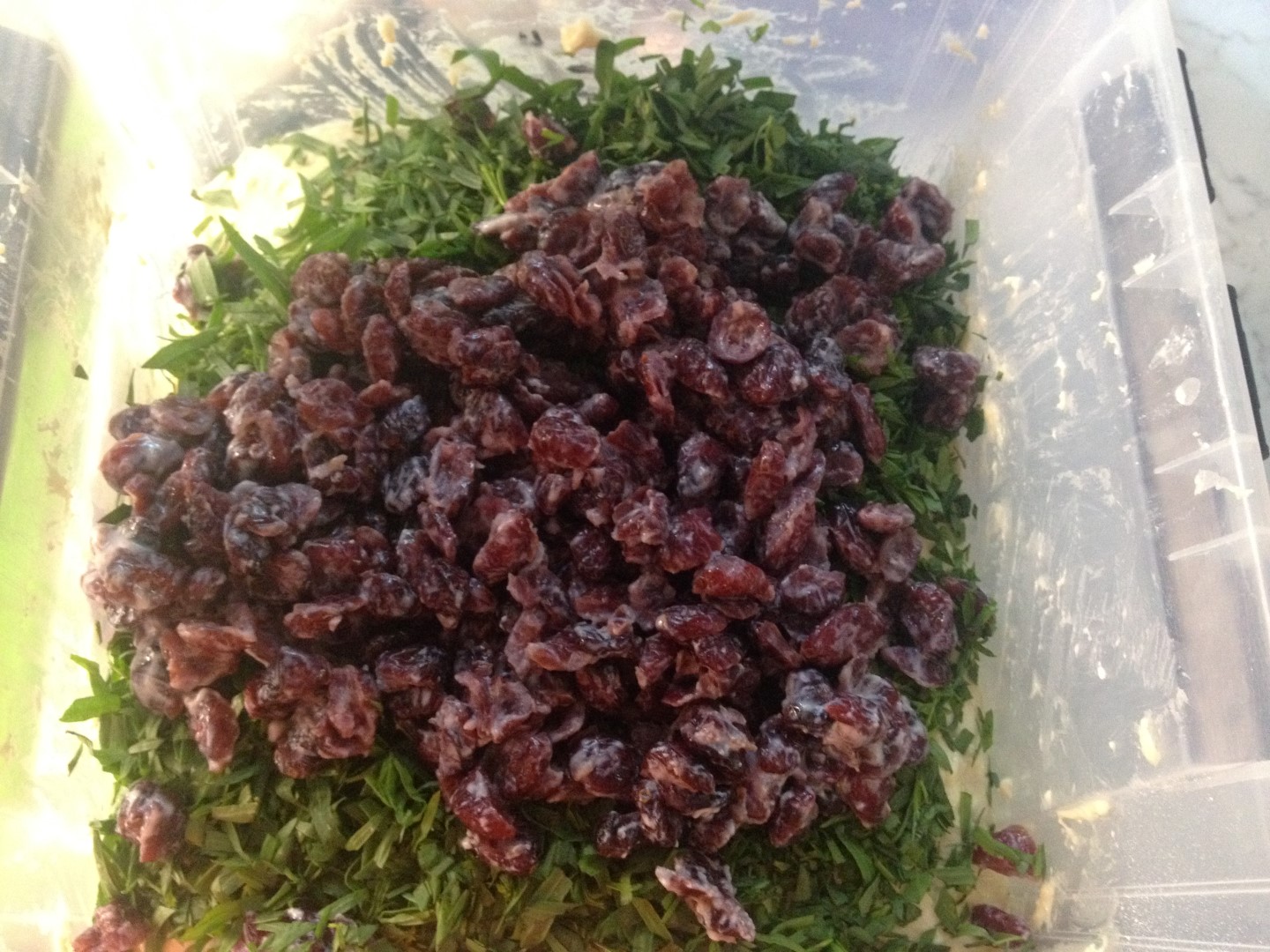 Adding cranberries soaked in milk