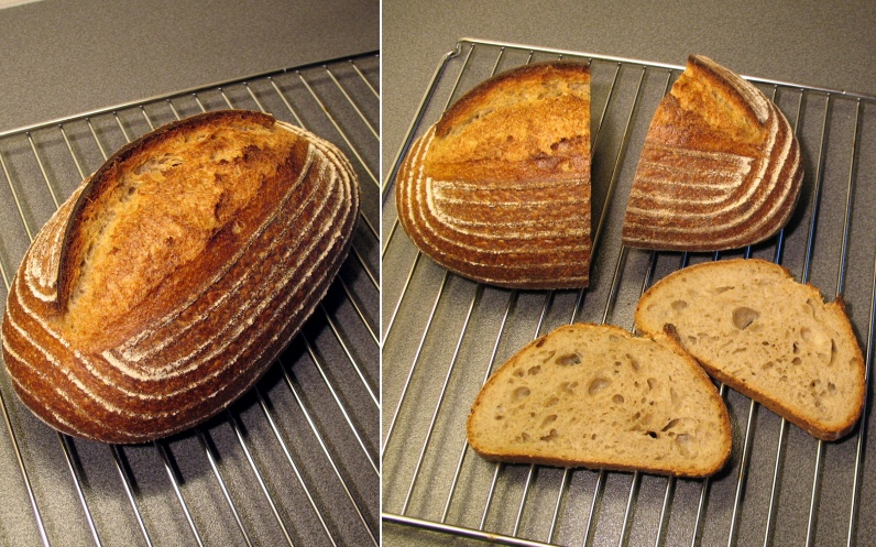 Pain au levain with whole-wheat flour