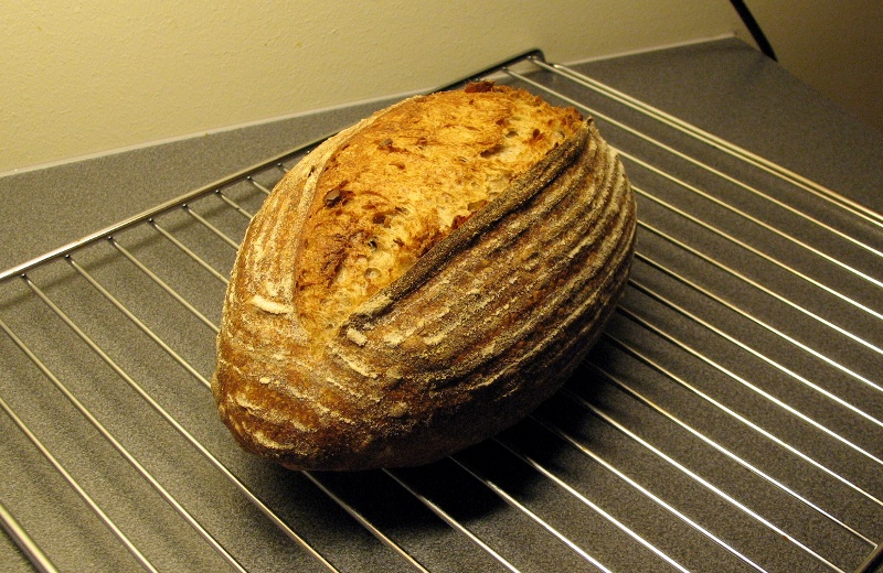 Pain au levain with toasted seeds