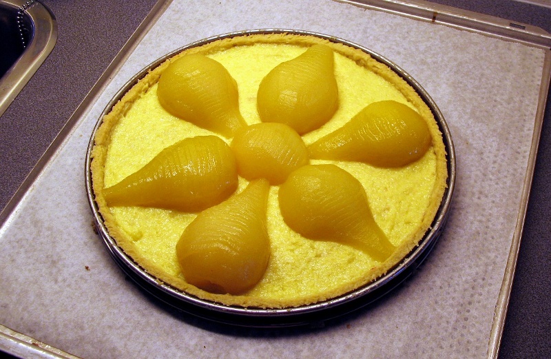 Pear frangipane tart