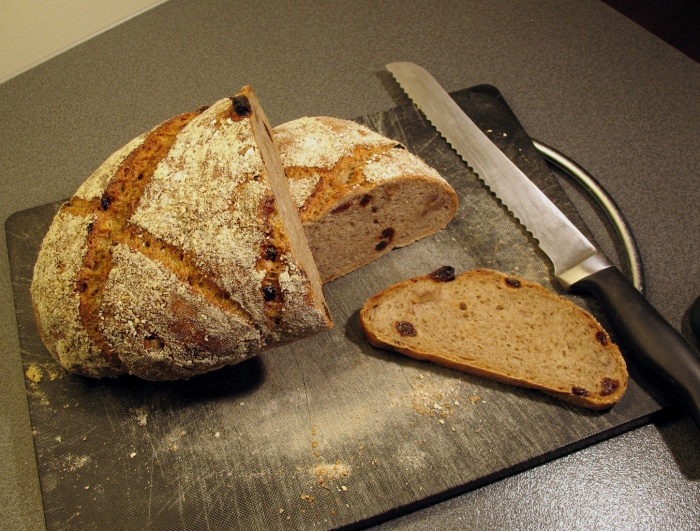 Sourdough rye with raisins and walnuts