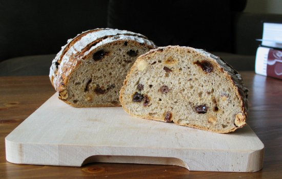 Sourdough rye with toasted hazelnuts and raisins