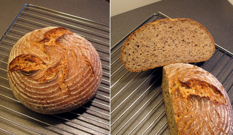 Flaxseed rye with old bread