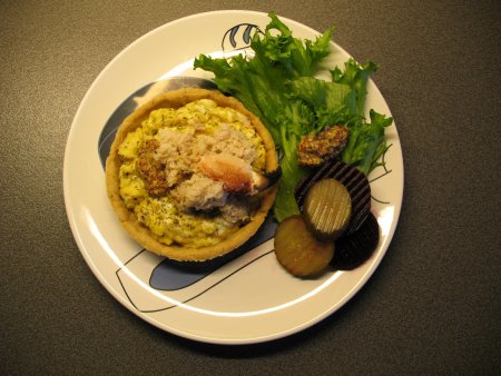 Scrambled eggs and crab croustade