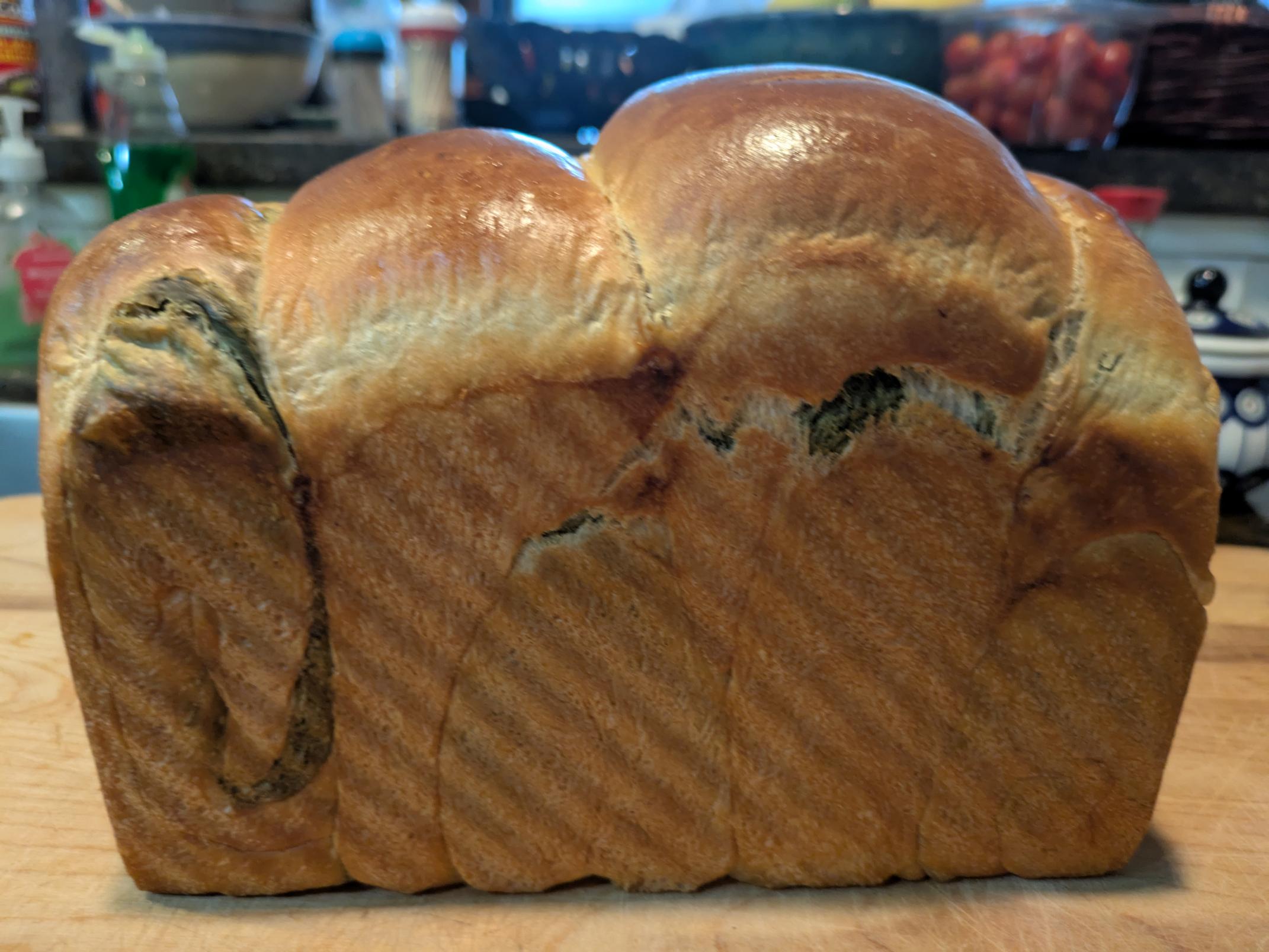 Baked matcha bread
