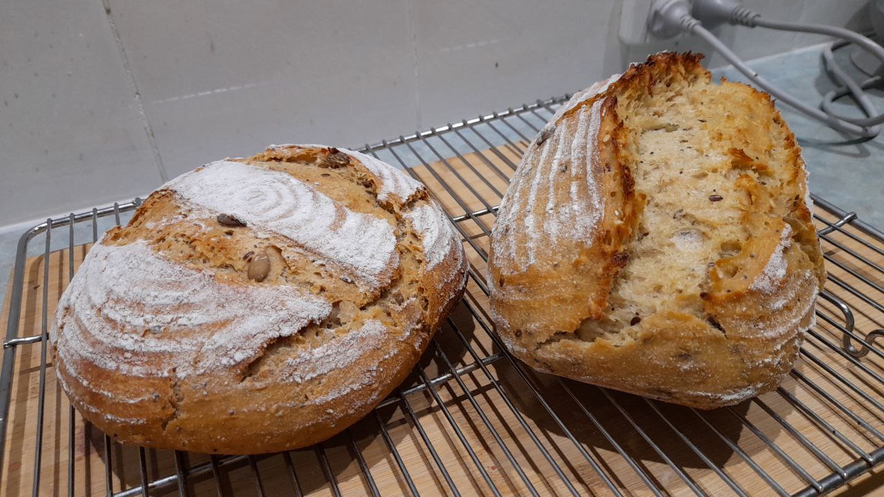 Two sourdough batards