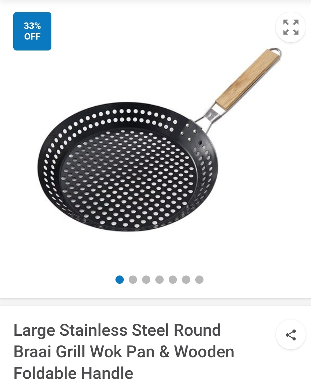 Picture of a frying pan with holes specifically for the BBQ 