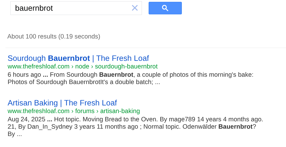 Google search output