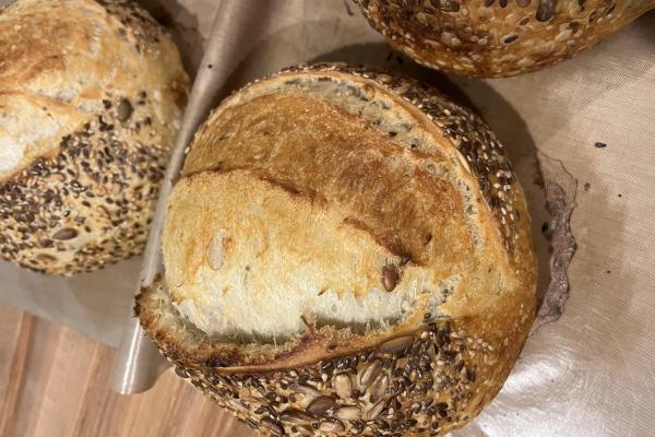 Seeded sourdough bread