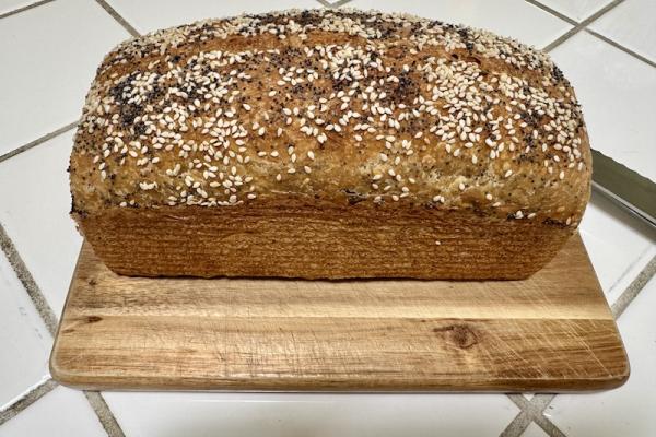 sourdough seeded loaf pan