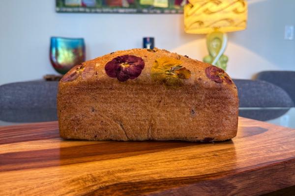 Double Olive Lemon Pepper Sourdough Pan Loaf