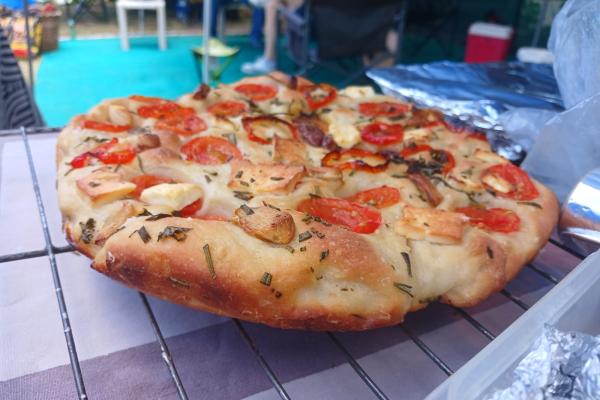 Focaccia cooked on the barbeque (braai)