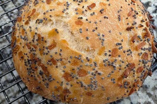 Onion roll close up.