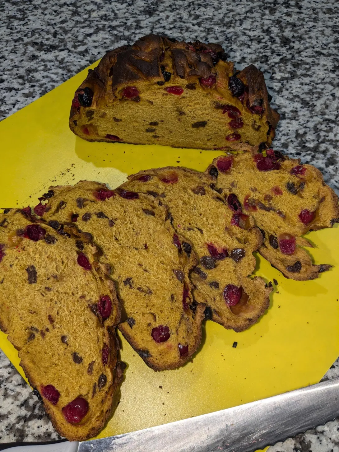 Yested pumpkin cranberry raisin bread